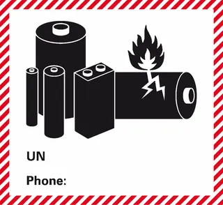 UN3480 lithium-ion battery transport label with Class 9 hazard marking